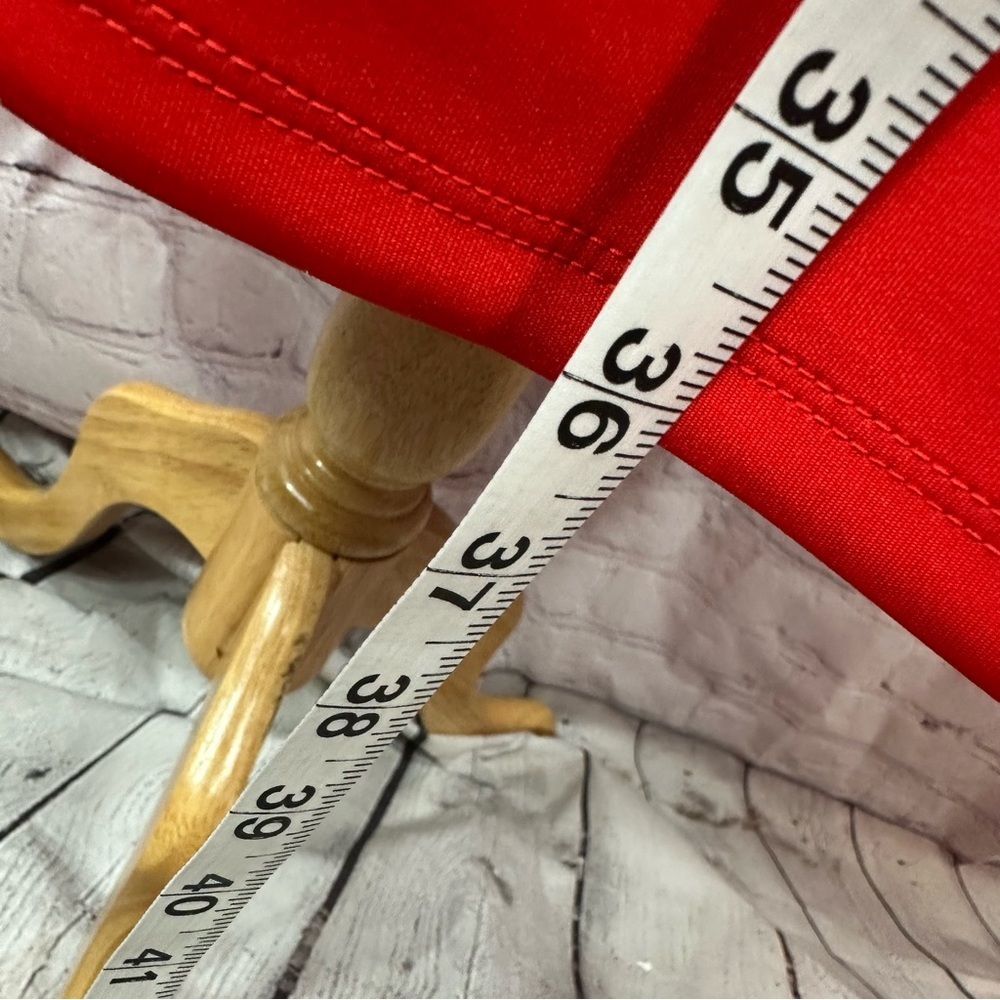 ann taylor bright red fit and flair pleated midi dress sz 0 sleeveless office - Picture 5 of 10